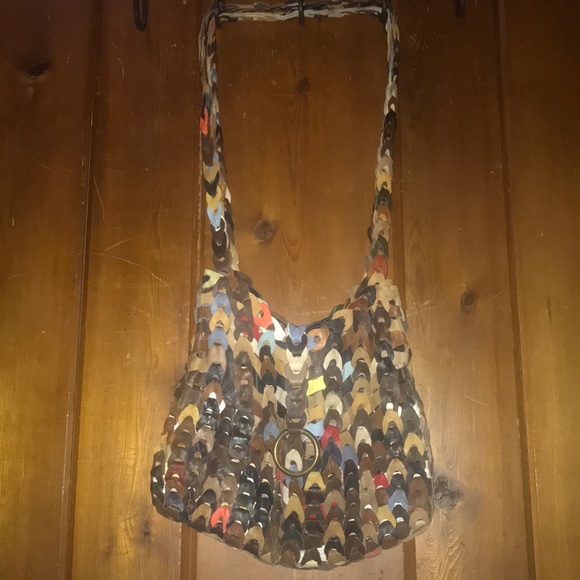 Woven Leather Satchel - Picture 3 of 4